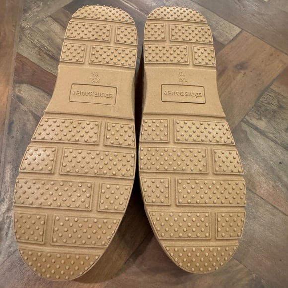 Eddie Bauer Mens Suede Moccasin Slippers Faux Fur Lining Size 13 XXL House Shoes main image 8